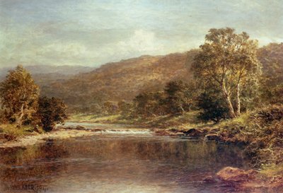 Welsh River Scene by Benjamin Williams Leader